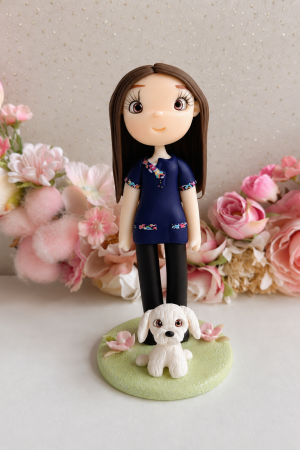 Mini topper técnico/educadora de párvulos mas mascota