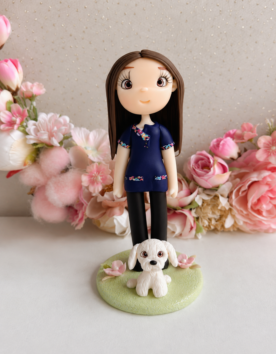 Mini topper técnico/educadora de párvulos mas mascota