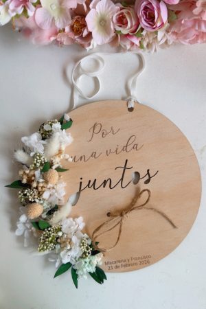 Porta argollas flores preservadas